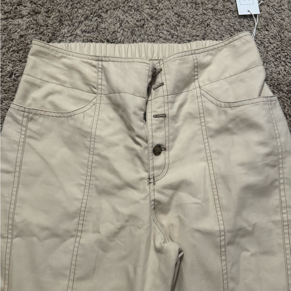 Sienna Sky Beige Elastic Waist Pants